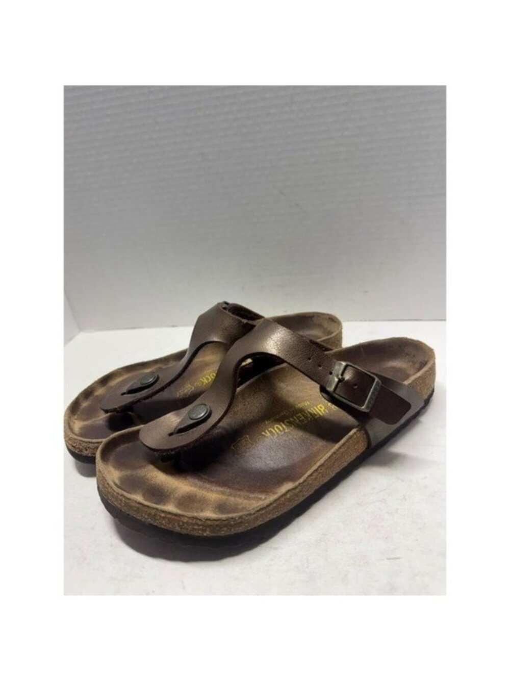 Birkenstock Gizeh Metallic Copper Bronze Thong Sandals 38 L7 M5